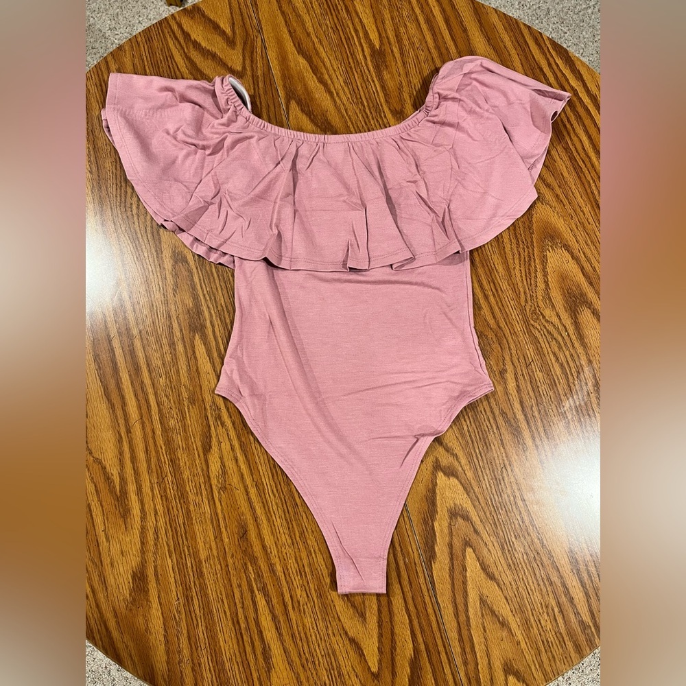 NWT Zenana Dusty Rose Bodysuit - Small - Picture 2 of 10